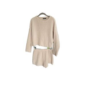 Moon & Madison women’s 2 piece, matching waffle, knit set size medium